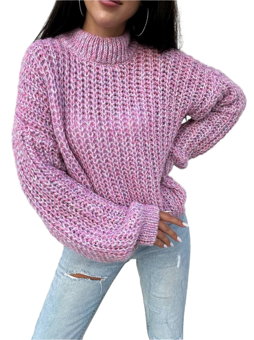 Womens Light Warm Knit Sweater Snizhana Pink