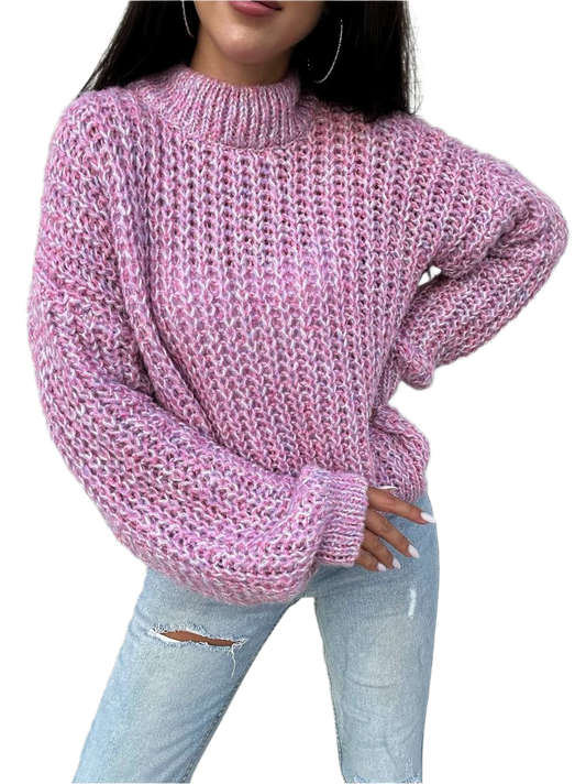 Womens Light Warm Knit Sweater Snizhana Pink