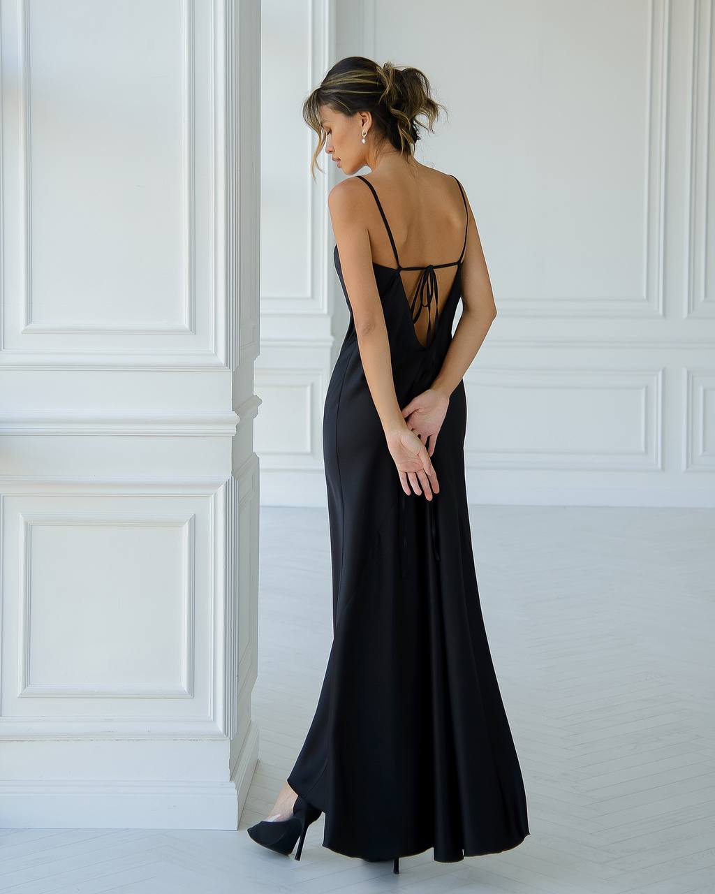 Premium Satin Dress-Slip for Women Black Cream Powder Blue Emerald