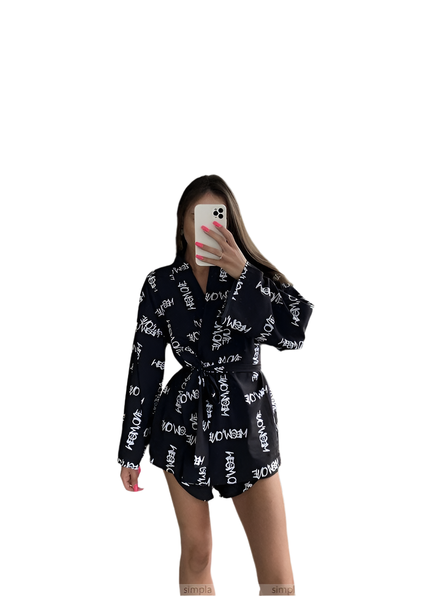 Stylish Black Soft Fabric Women's Shorts Set with Belt