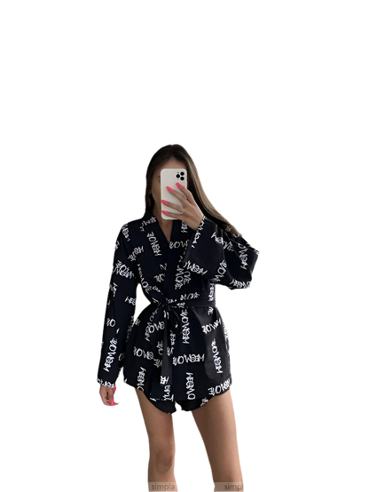Stylish Black Soft Fabric Women's Shorts Set with Belt