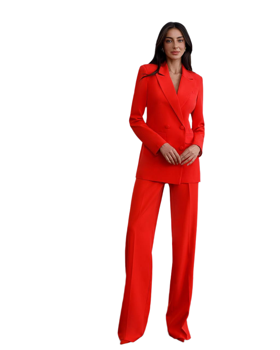 Elegant Prom Bridal Wedding Cocktail Graduation Three-Piece Women's Suit with Lined Jacket Top and Trousers Pantsuit Palazzo Pants