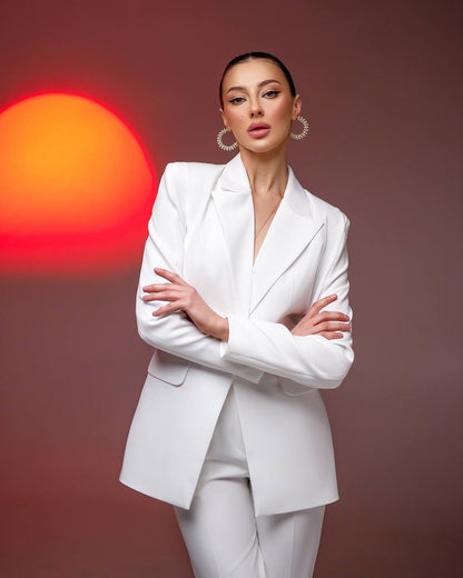 Womens Premium Crepe Diagonale Suit Jacket and Trousers