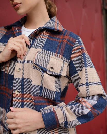 Plaid jacket with a red background