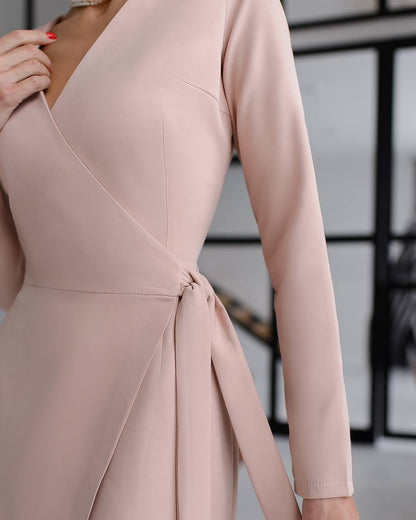 Elegant Wrap Midi Dress for Women in Multiple Colors