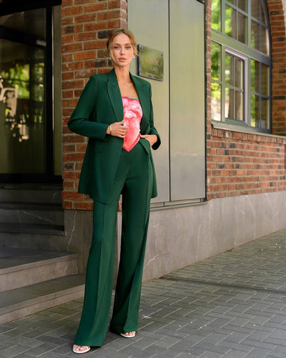 Womens Polished Tiar and Lux Fabric Suit in Green