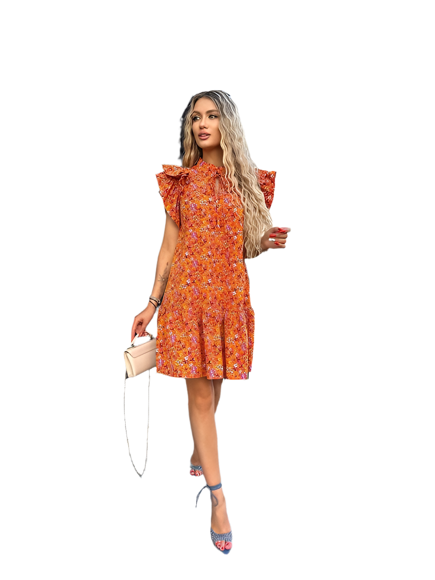Lightweight Summer Dress with Colorful Floral Print