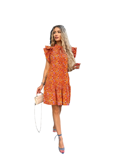 Lightweight Summer Dress with Colorful Floral Print