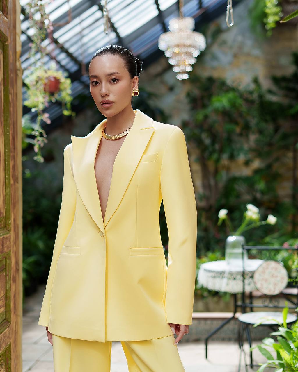 Premium Diagonal Suiting Crepe Womens Suit Jacket and Trousers