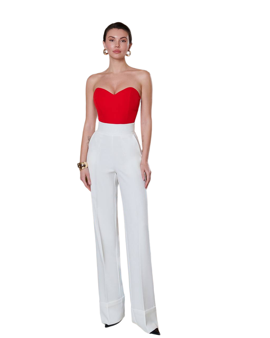 Premium Diagonal Crepe Suit Trousers for Women in White and More Colors