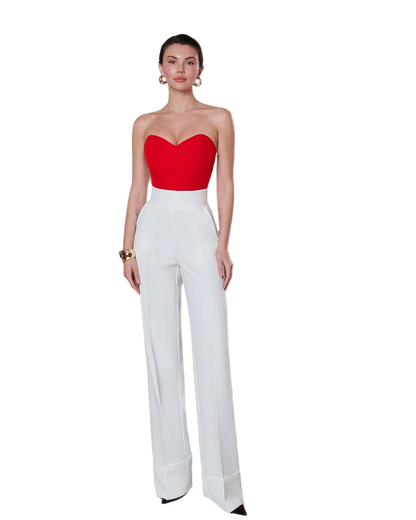 Premium Diagonal Crepe Suit Trousers for Women in White and More Colors