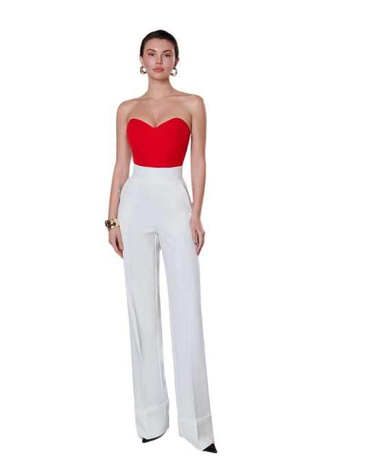 Premium Diagonal Crepe Suit Trousers for Women in White and More Colors