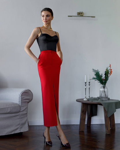 Womens Satin Crop Top with Spaghetti Straps