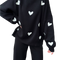 Black with white hearts