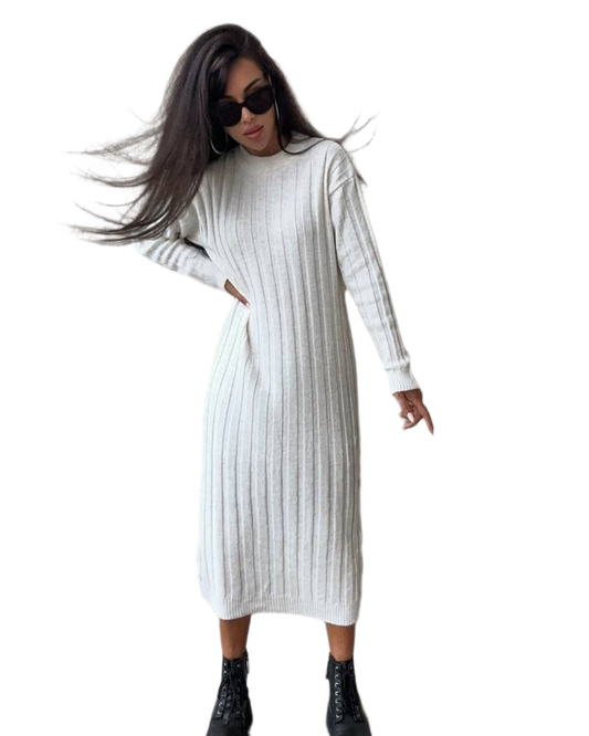 Warm Women Straight Cut Knit Dress Phoebe