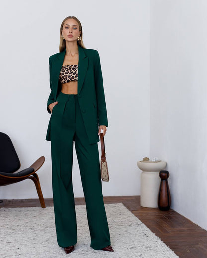 Womens Polished Tiar and Lux Fabric Suit in Green