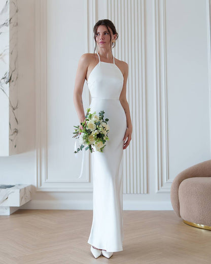 Elegant Women's Maxi Dress in Dense Satin Fabric