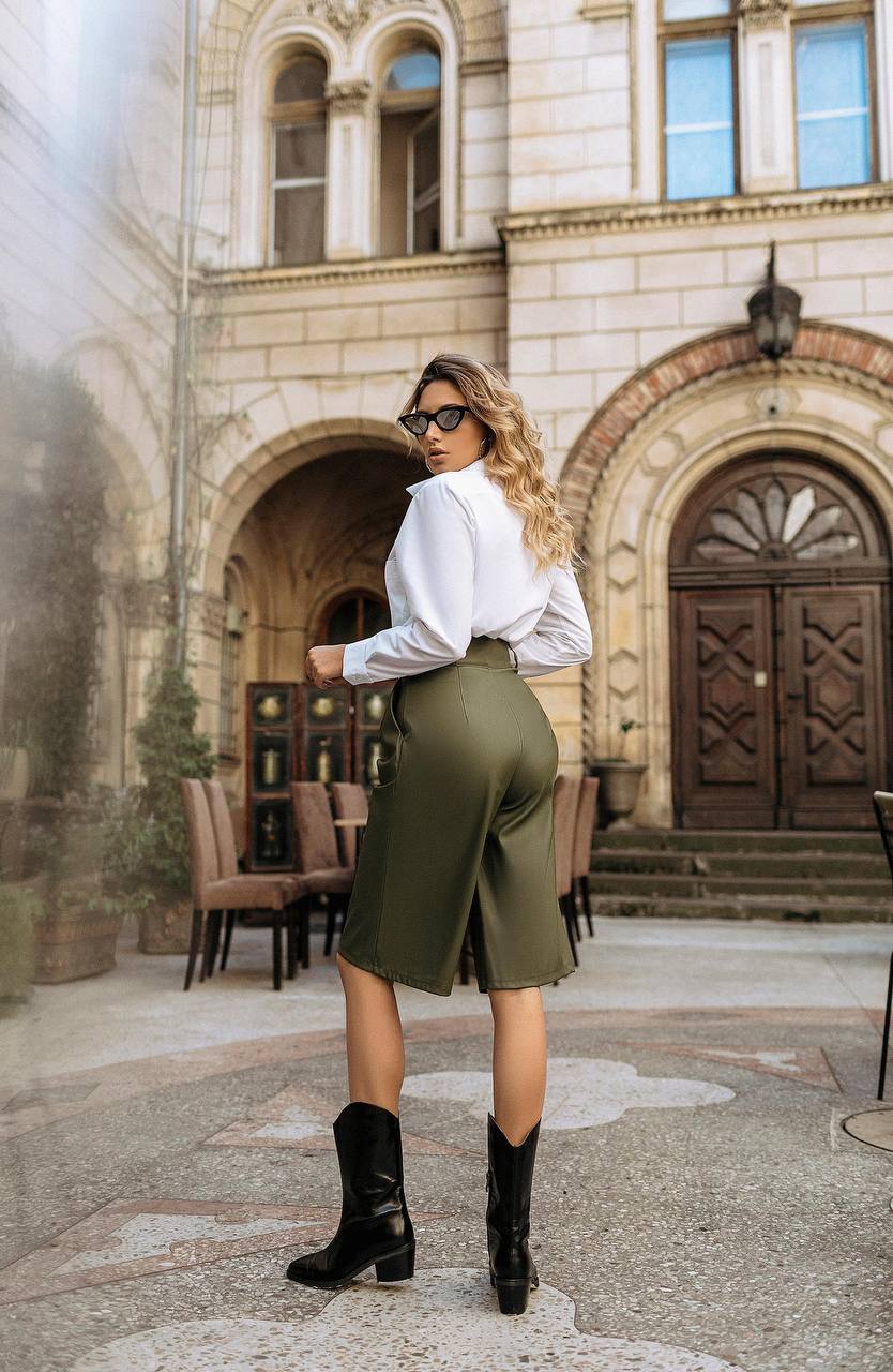 Womens Bermuda Shorts in Beige and Khaki Colors