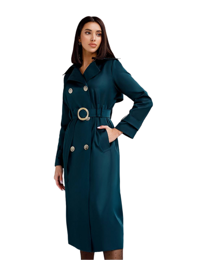 Stylish Cotton Trench Coat for Women with Pockets and Belt Slim Fit Outerwear