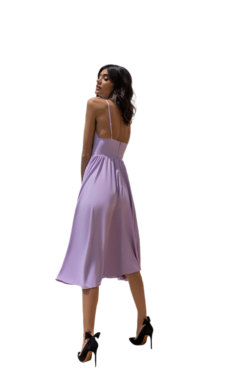 Sany Women's Midi Dress in Premium Las Vegas Knitwear Lavender Color