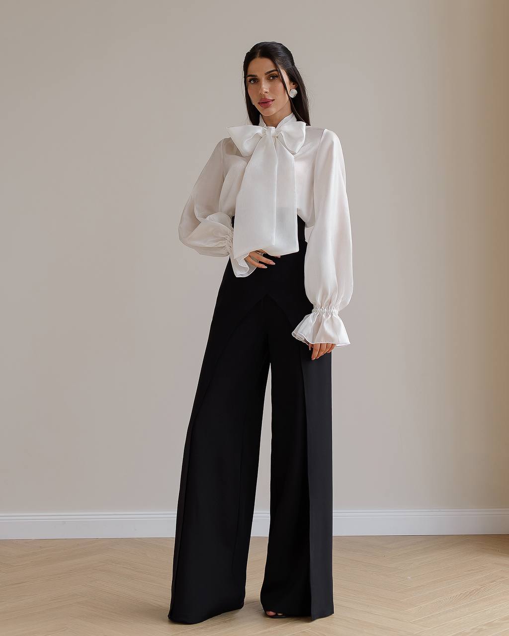Premium Crepe Diagonal Suiting Pants with Corset Waistband for Women