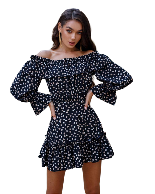 Floral Print Dress in Soft Fabric Short Sleeve Elegant Summer Outfit