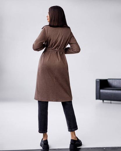 Elegant Wool Coat with Long Length and Belted Waist for Stylish Fall Wardrobe