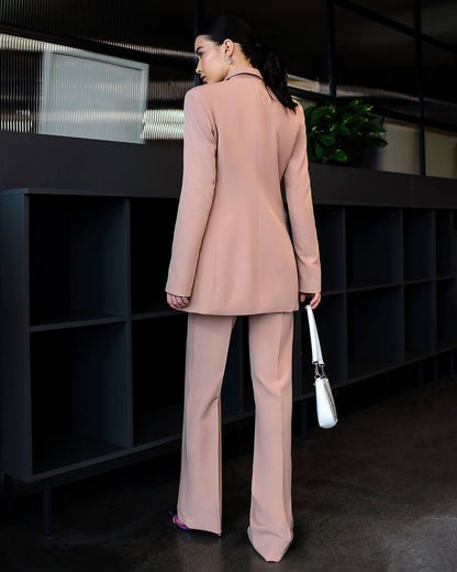 Women's Three-Piece Suit with Vest in Diagonal Suit Crepe Fabric