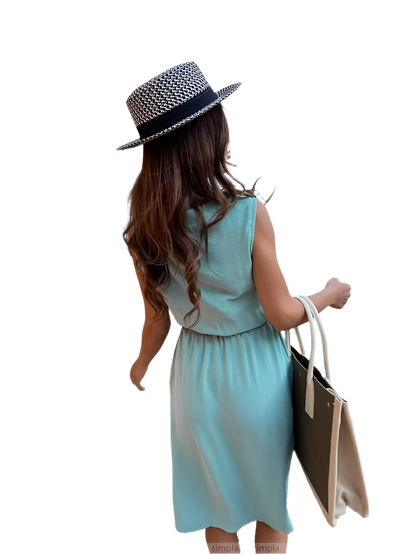 Lightweight Midi Dress in American Crepe for Everyday Wear