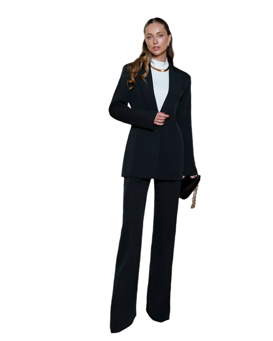 Premium Diagonal Suiting Crepe Womens Suit Jacket and Trousers