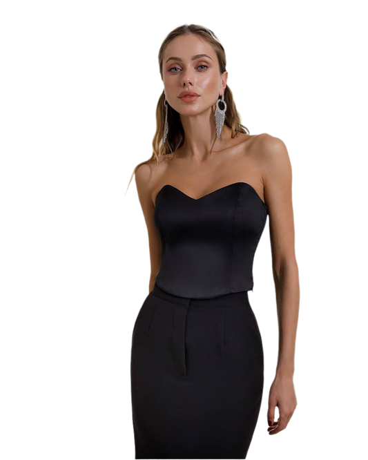 Elegant Black Royal Mango Satin Corset for Women