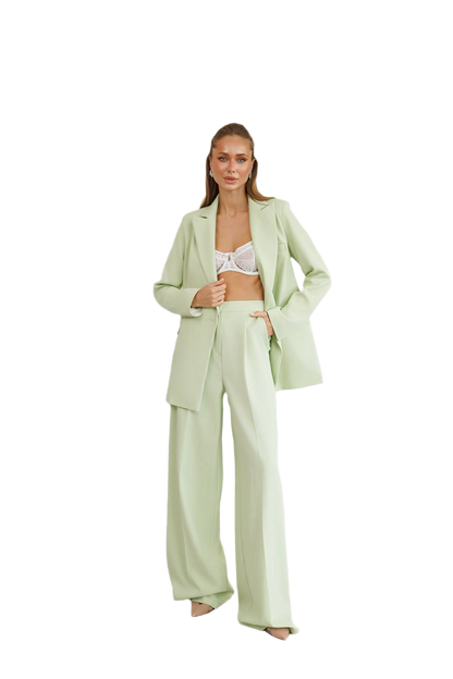 Premium Quality Womens Suit Diagonal Crepe Olive Color