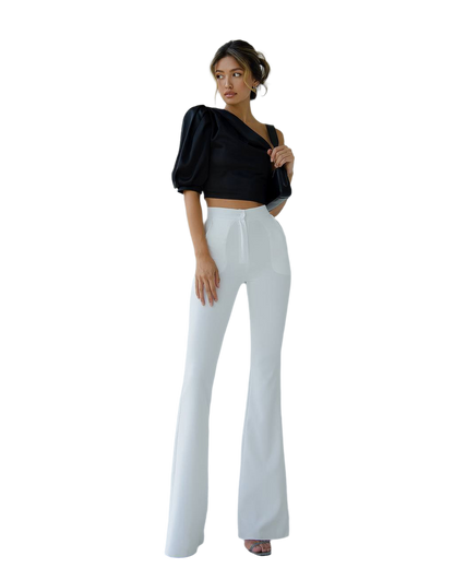 Premium Dense Mango Satin Asymmetric Top for Women