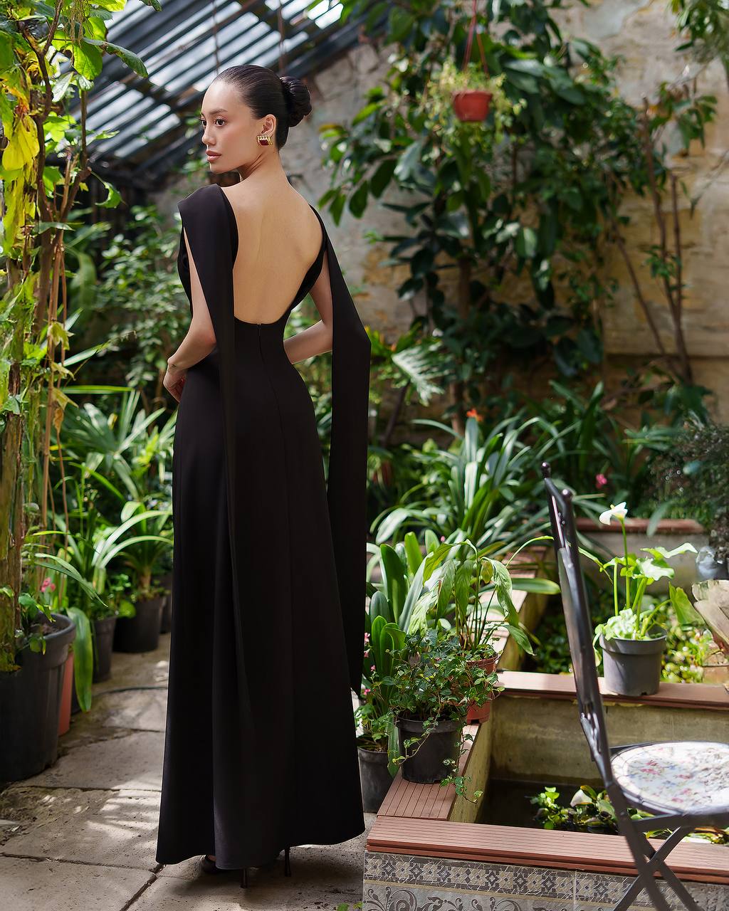 Elegant Premium Diagonal Crepe Long Dress for Women