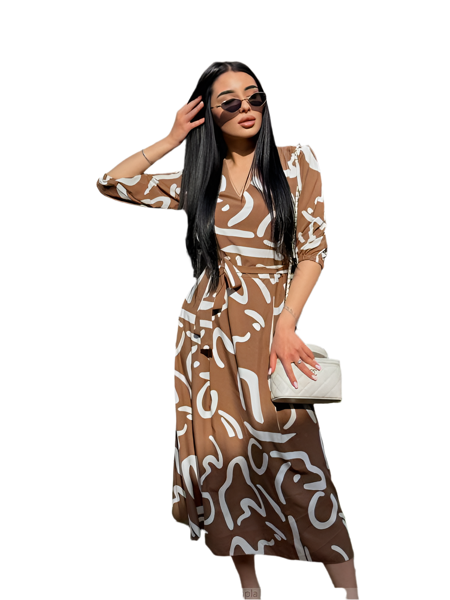 Light Summer Dress in Bright Colors with Abstract Pattern