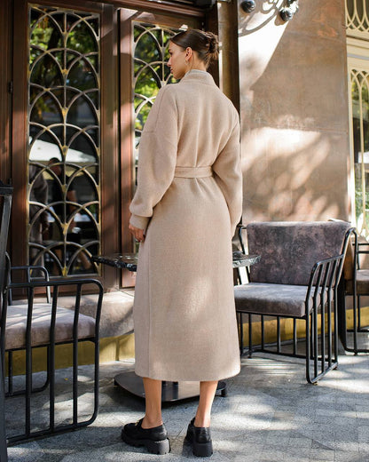 Silva Fluffy Soft Knit Cardigan for Women in Light Beige