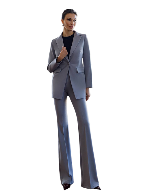 Womens Verona Suit Jacket and Trousers in Gray