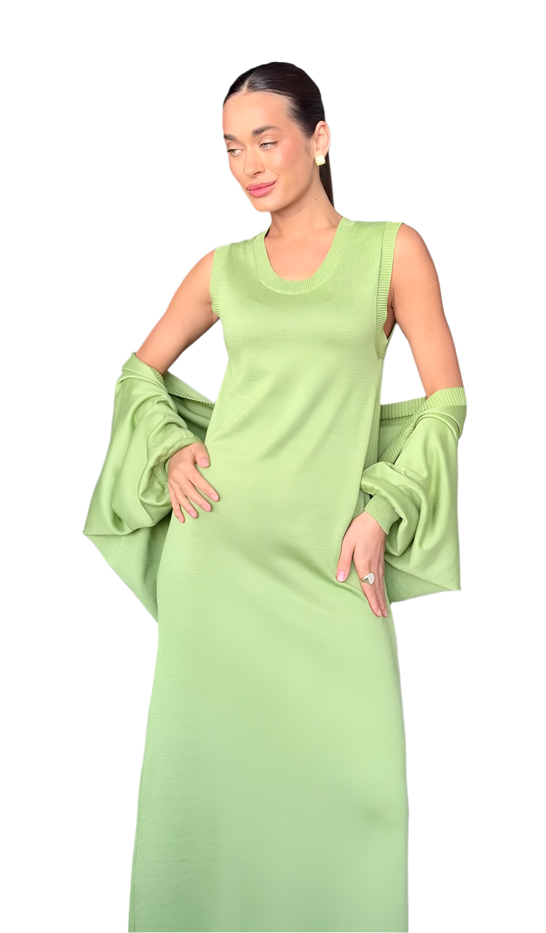 Soft Knitted Dress and Bolero Cardigan Set for Women