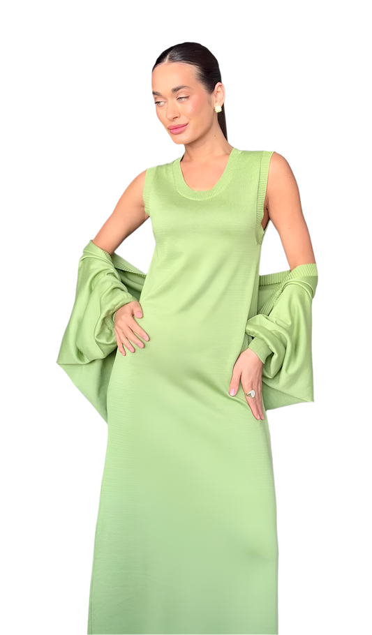 Soft Knitted Dress and Bolero Cardigan Set for Women