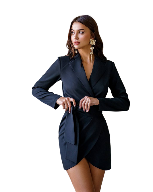 Elegant Women Suit Crepe Diagonal Dress in Multiple Colors