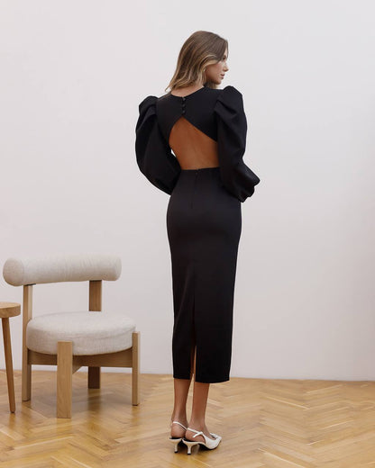 Elegant Women's Midi Dress Premium Suit Diagonal Fabric