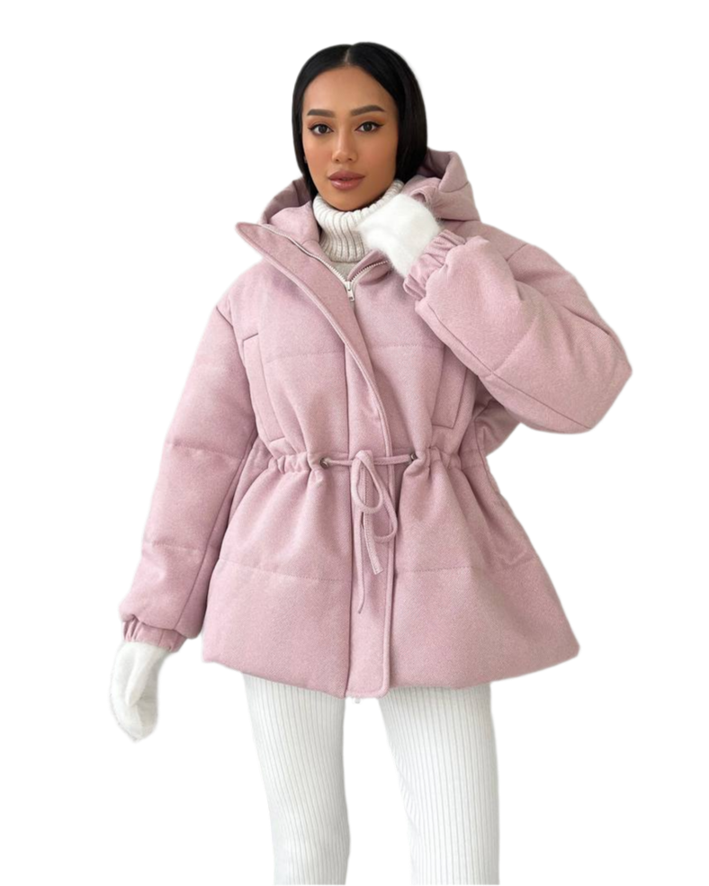 Warm Winter Coat for Women with Hood and Silicone Filler
