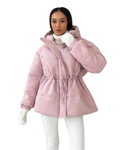 Warm Winter Coat for Women with Hood and Silicone Filler