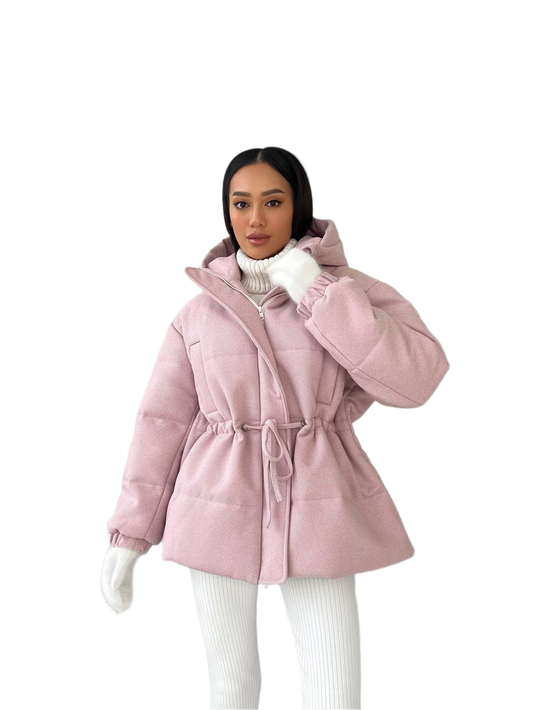 Warm Winter Coat for Women with Hood and Silicone Filler