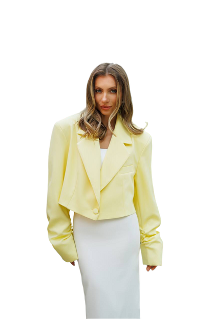 Oversized Women's Jacket in Premium Diagonal Crepe