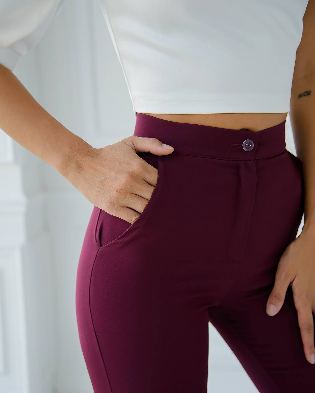 Womens Flared Trousers High Waist Wide Leg Pants