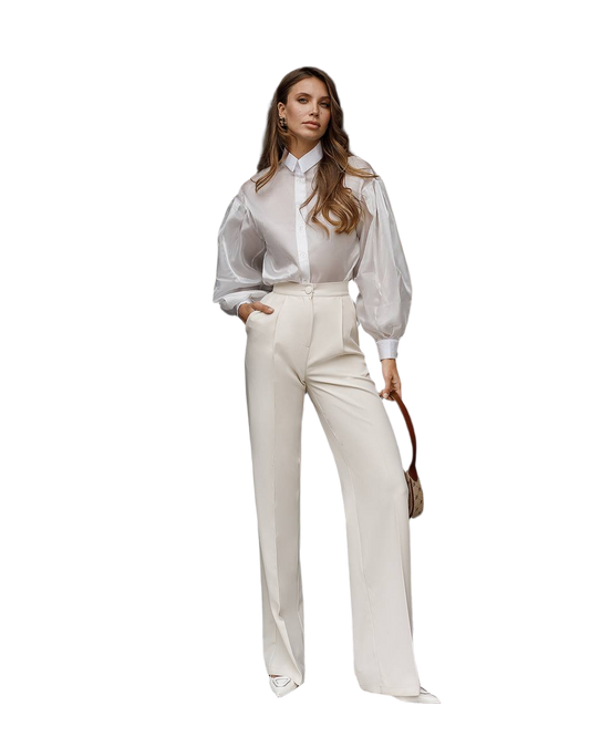 Premium Diagonal Costume Crepe Trousers for Women