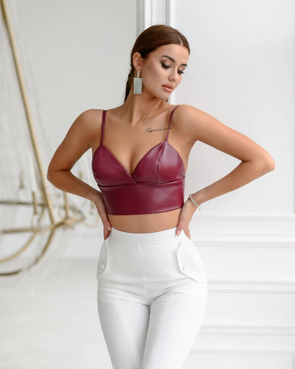 Women's Trousers with Slits in Suit Crepe Diagonal Lux Fabric