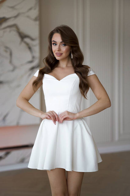 Women Mini Dress Premium Diagonal Suiting Crepe Corset Base Satin Insert