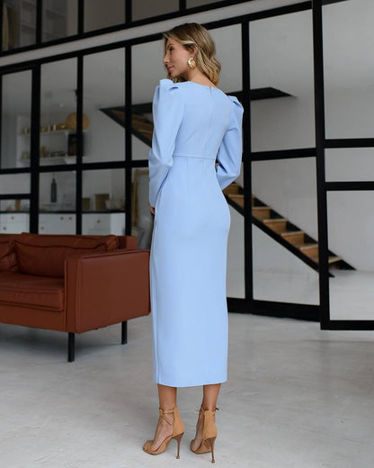 Elegant Midi Dress for Women in Premium Crepe Fabric